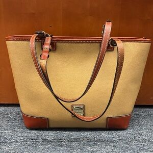 Dooney & Bourke Tote Bag, Leather Trim, Like New